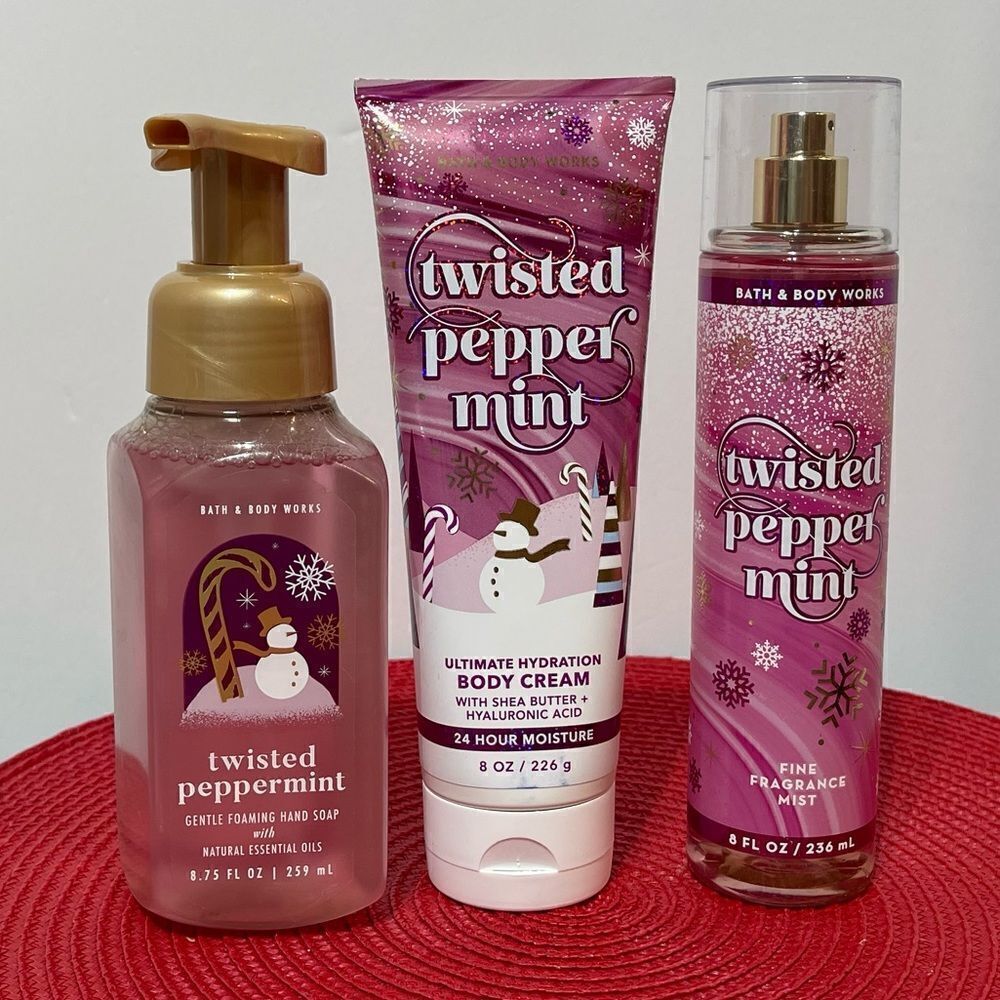 BBW Twisted Peppermint set of 3 NWT